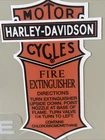 Presto Fire Extinguisher decal H-D Motor Cycles Vinyl Orange Black Reproduction2