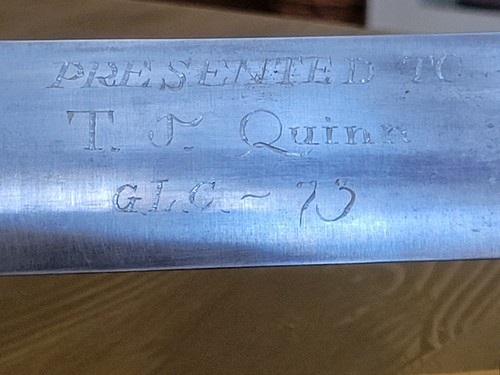 Special Forces Army Ranger "T.J Quinn" Presentation Bowie Knife, '1973