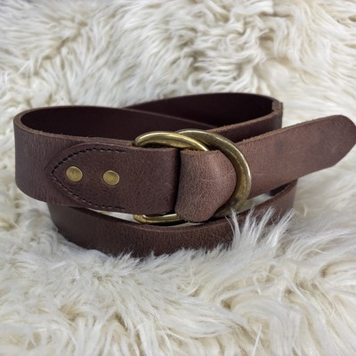 Banana Republic Belt Woman Large Brown Leather Brass Double  display picture 3