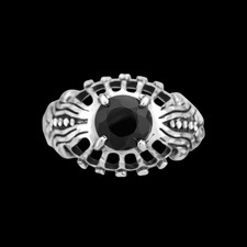 Black Wedding Ring   Onyx   925 Sterling Silver   Gothic Style