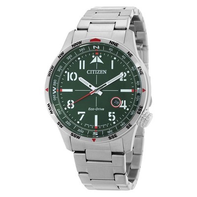 CITIZEN Eco-Drive 腕時計 Citizen Men's Weekender Eco-Drive Green Dial Watch - BM7551-50X