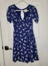 Maeve Anthropologie Dress Size 2 Cinched Sleeves Short Dress Blue
