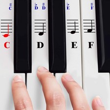 Piano Stickers for 49-88 Key Keyboards - Transparent, Removable, Easy to Use