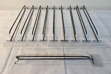 Lot of 10 Straight Entry Peg Board Gondola Slat Wall 12" Hooks w Price Arm