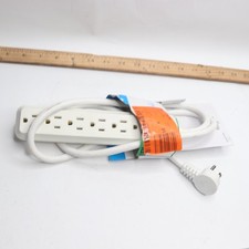 6-Outlet Power Strip Surge Protector White 3 ft. 1002628555