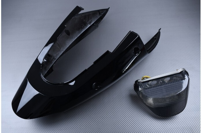 Carenado trasero negro anti-vibrations avec feu teinté pour réparer la ZX12R 2000