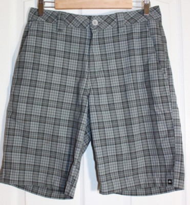 Men's Quicksilver Casual Shorts Size 30 Gray Plaid