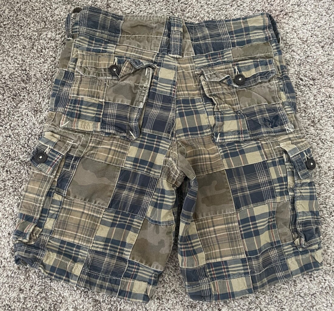 American Eagle Patchwork Cargo Shorts Men's 26 Br… - image 2