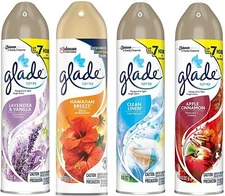 Glade Spray Collection 4 Flavors: Lavender & Peach Blossom, Hawaiian Breeze, Cle