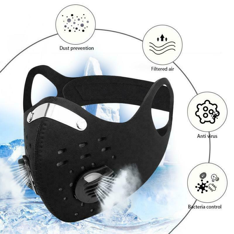 Sport Mascherina Antipolvere Sportmaske Con Filtro Lavabile per Bici da Corsa foto 2