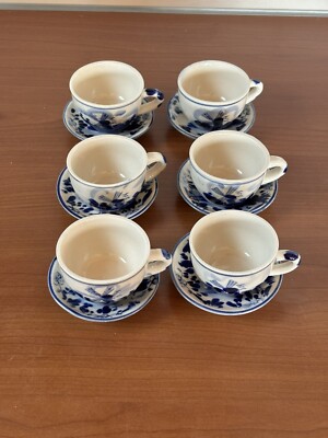Delft Porzellan - Blau - Holland - Miniatur - Tassen/Untertassen 12tlg