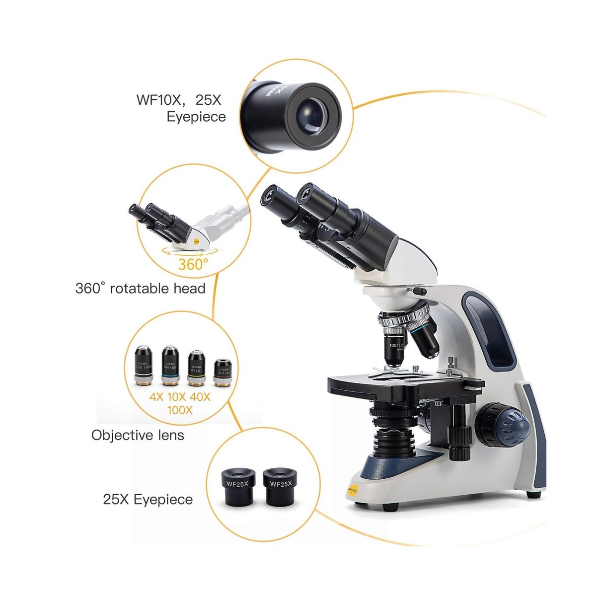 Swift SW380B 40X-2500X Magnification, Siedentopf Head Swift SW380B 40X-2500X Magnification, Siedentopf Head