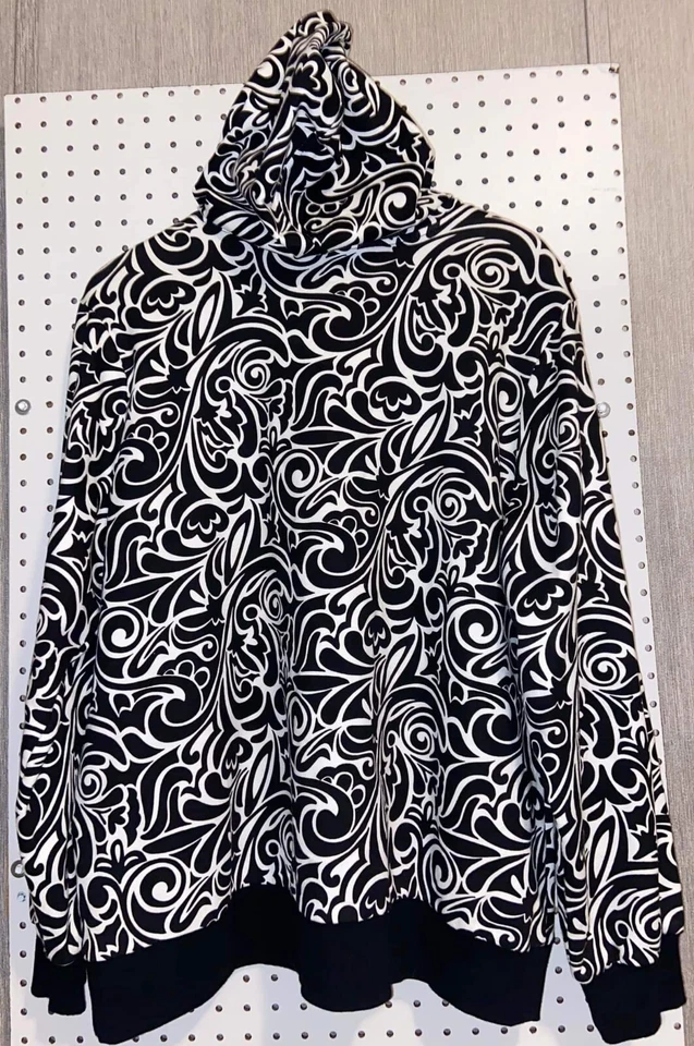 SJB Active Sudadera con Capucha Cremallera Completa Negra Blanca Chaqueta Floral Talla Mujer 1X Foto 2 de 4