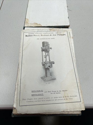 A.G Mumford Limited Patent Simplex Steam pumps no 1 ships Engineering Rare - Bild 11 von 11
