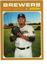 Junior Guerra 2020 Topps Heritage 5x7 Gold #368 /10 Brewers
