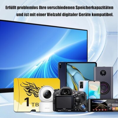 Micro KIKNIN SD-Karte 1TB Mini SD Speicherkarte 1TB UHS-I, Class 10, U1, A1, Design