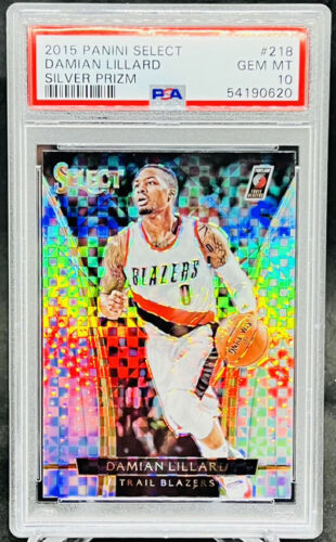 Damian Lillard 2015-16 Panini Select argent gemme comme neuf PSA 10 - Photo 1 sur 4