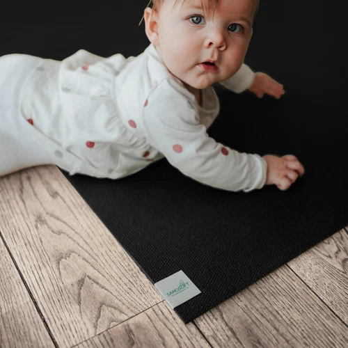 Sanosoft® Krabbelmatte Schwarz – Made in Germany, Öko-Tex & Anti-Rutsch