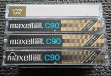 USED MAXELL UD XLII/TDK SA 90 AUDIO CASSETTE TAPE/LOT OF 4/JAPAN/HIGH BIAS.