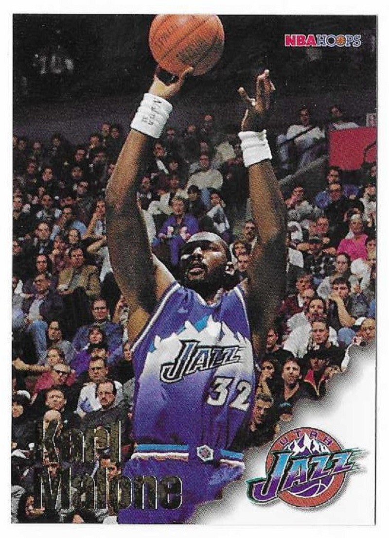 KARL MALONE 1996-97 NBA Hoops Basketball # 244 Utah Jazz HOF NM