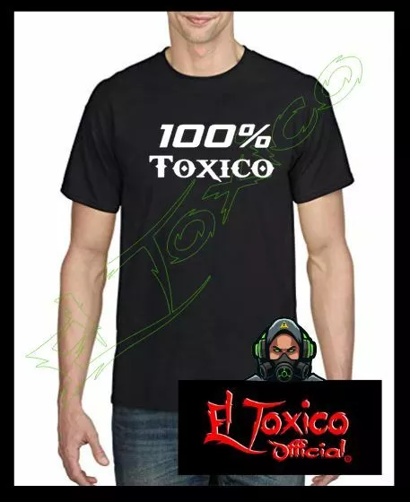 EL TOXICO PLAYERA NEGRA LOGO DIABLO EL TOXICO OFFICIAL EN BLANCO 100%  ALGODON