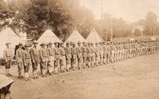 RPPC WWI Soldiers Army Camp Tents Real Photo Postcard