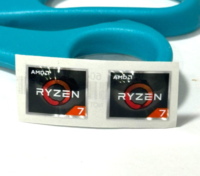 2 x AMD RYZEN 7 Desktop / Laptop Sticker Label Logo  19mm x 16mm