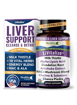 Healthy By Nature LiVitalize Liver Support Cleanse & Detox 60 Capsules  08/2027