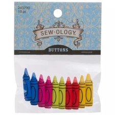 * NEW ~ Sew-Ology  ~ Crayon Shank Buttons  ~ 10 Count ~ MSRP  $3.49