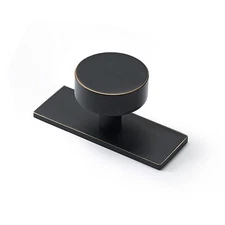 Black-Gold Cabinet Knobs with Backplate - 2 Pack Modern Brass Hardware Handle...