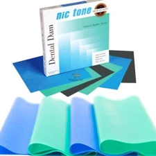 NIC TONE® Natural Rubber Latex Dental Dam Medium 6" x 6" - MDC Dental