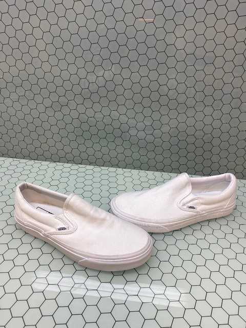 vans linen slip ons