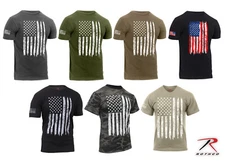 Rothco Mens Distressed US Flag Athletic Fit Short Sleeve T-Shirt (Choose Sizes)