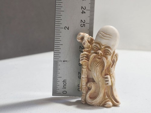 Figura de hombre sabio antiguo de Buda chino de colección - Imagen 6 de 7