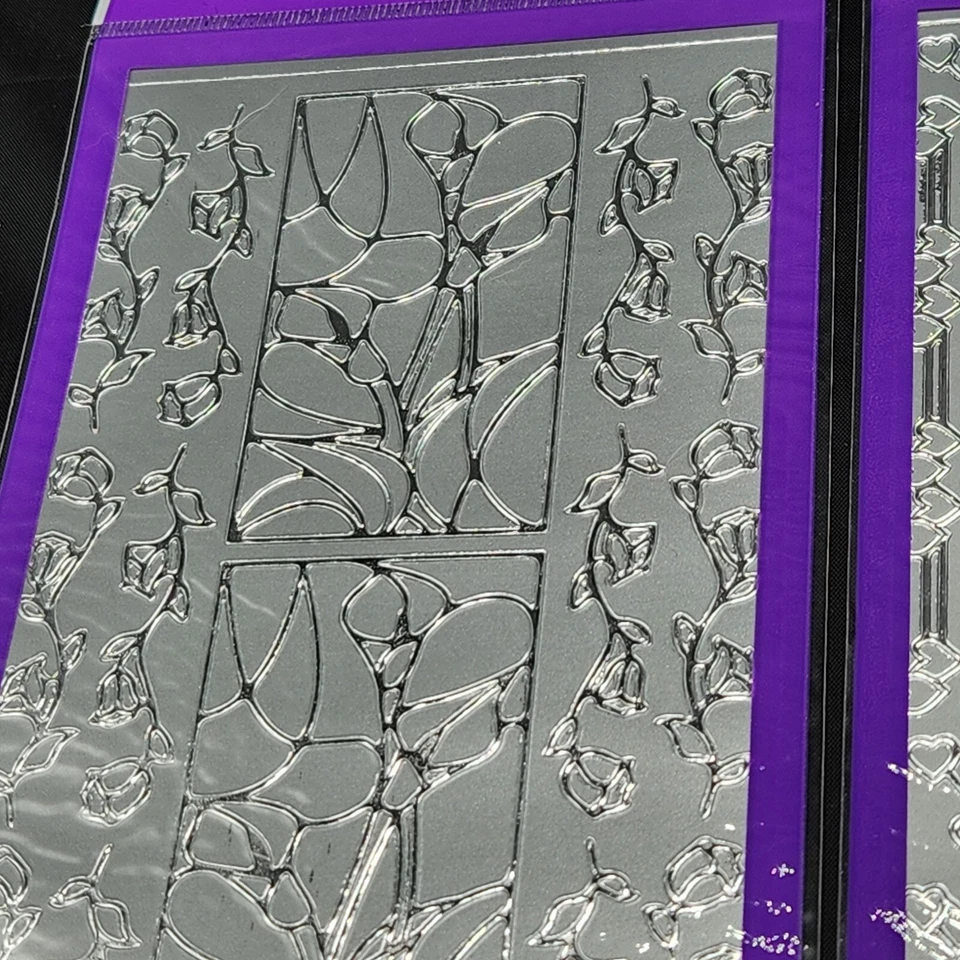 Pegatina Rey - Pegatinas Despelables - Plata Lote 3 Nuevas - Flores Corazones - 4 x 9,5" Foto 3 de 4