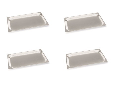 4x GN Einschubblech GN2/3, GN Blech, Backblech mit glattem Rand, Höhe: 20mm