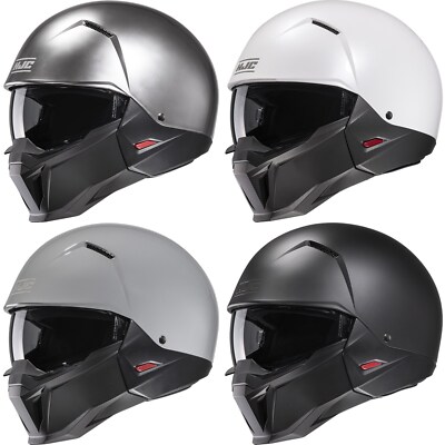 HJC i20 Solid Motorrad Helm Jethelm mit Sonnenblende und abnehmbares Kinnteil