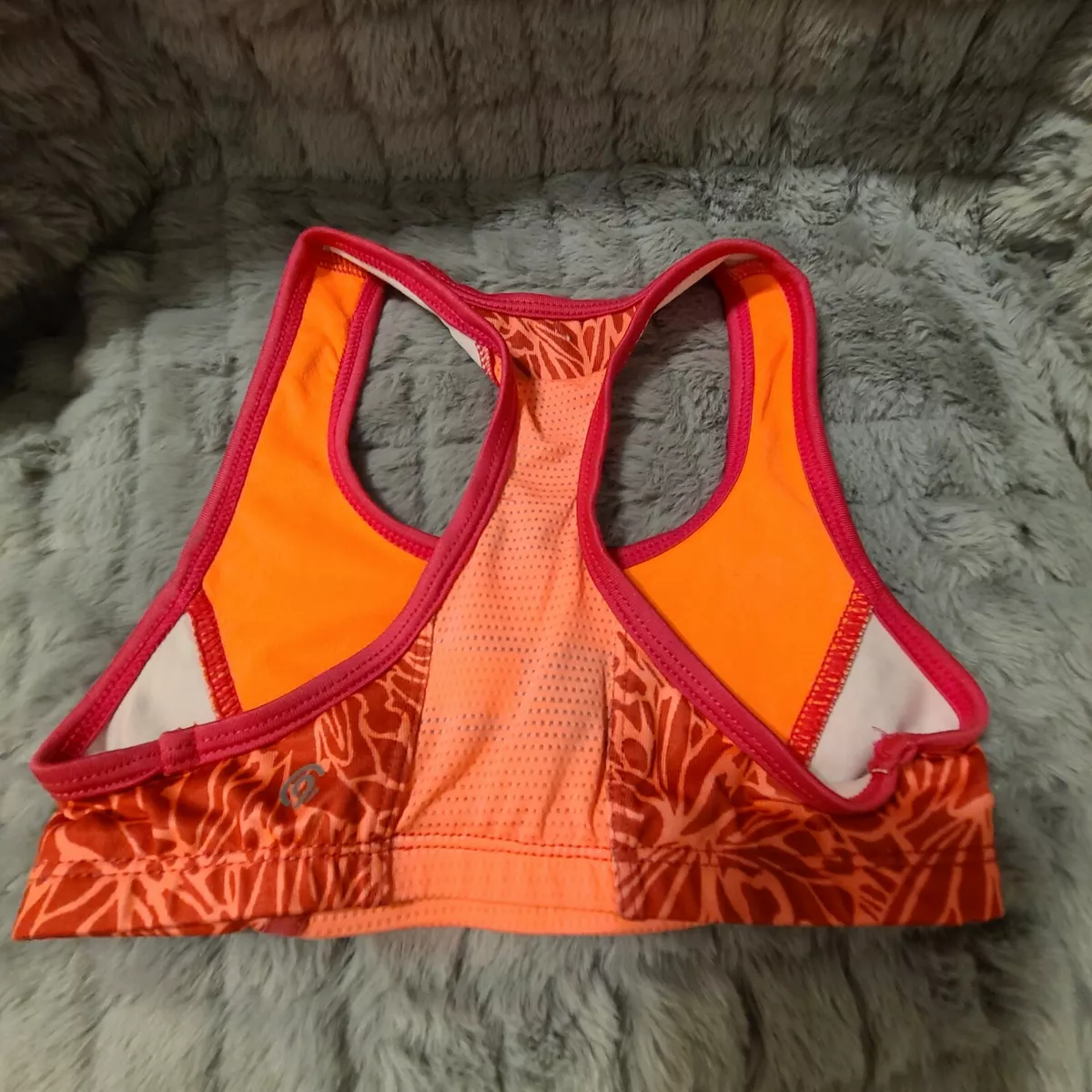 Girls Champion Small Sports Bra Bright Orange-Pink Racerback NWOT