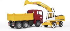 Escavatore e Rimorchio ribaltabile MAN TGA Veicolo 1:16 3+ Bruder