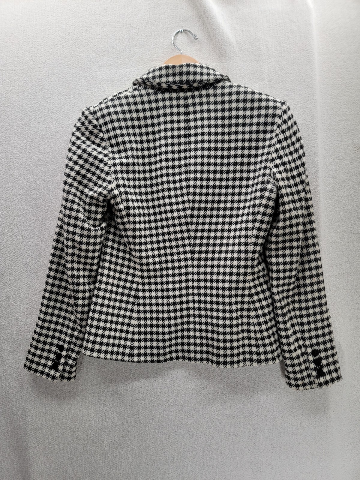 Neiman Marcus Houndstooth Pattern Wool Blend Blac… - image 4