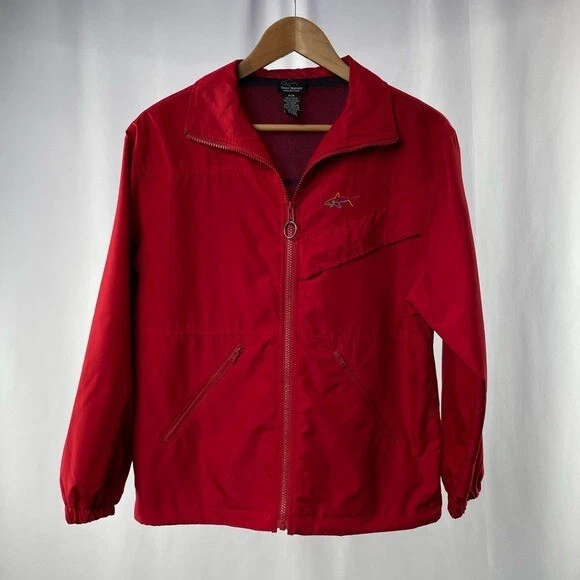 Greg Norman Full Zip Wind Rain Jacket in Red Size Medium