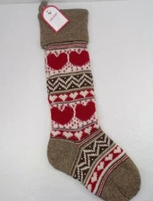 Pottery Barn Kids Holiday Heart Classic Fair Isle Stocking 27"L #8930
