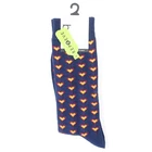 BAR III 3 NAVY BLUE RED HEART VALENTINE LOVE PRINT SEAMLESS DRESS CREW SOCKS NWT