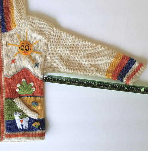 Andes Imports Peru Zip Sweater Girls 4 Novelty Farm Hood Cardigan Tassel Pockets - Picture 14 of 19