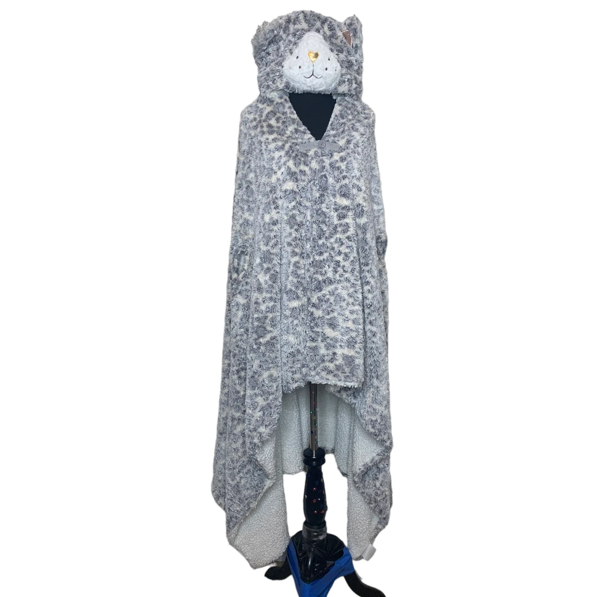 Reversible hooded plush wrap clearance