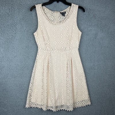 white lace dress with stomach cut-out Vivienne Lace Overlay Mini Dress with Sheer Train White / S / US 4-6
