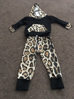 leopard print Lounge Wear Suit Girls 0-12months UK