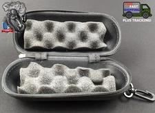 6.5" Black Medium Padded Hard Case w/ Hook Latch for Glass Smoking Pipes