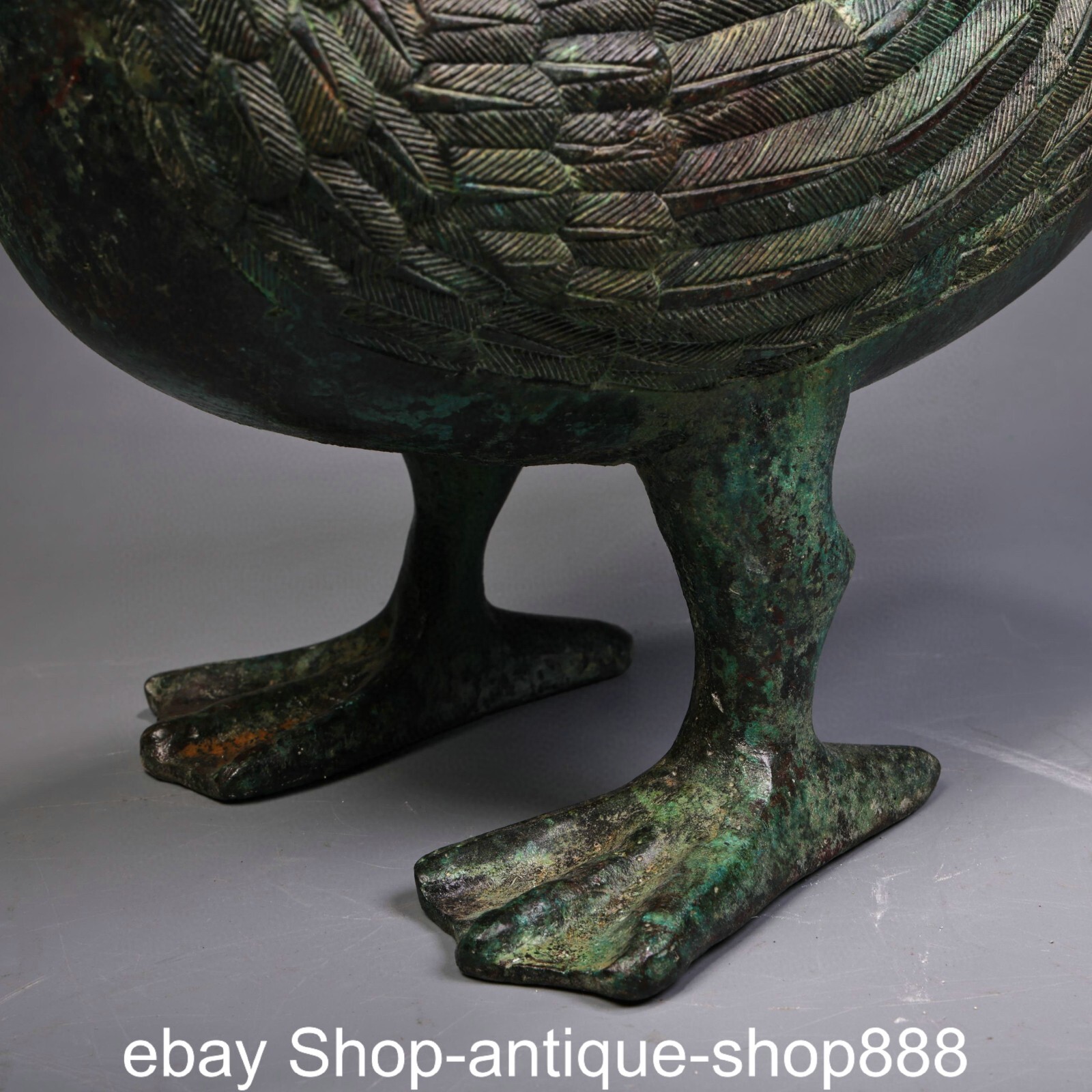 12'' Dynasty Bronze Ware Crane Bird Fish Animal Candle Holder ...