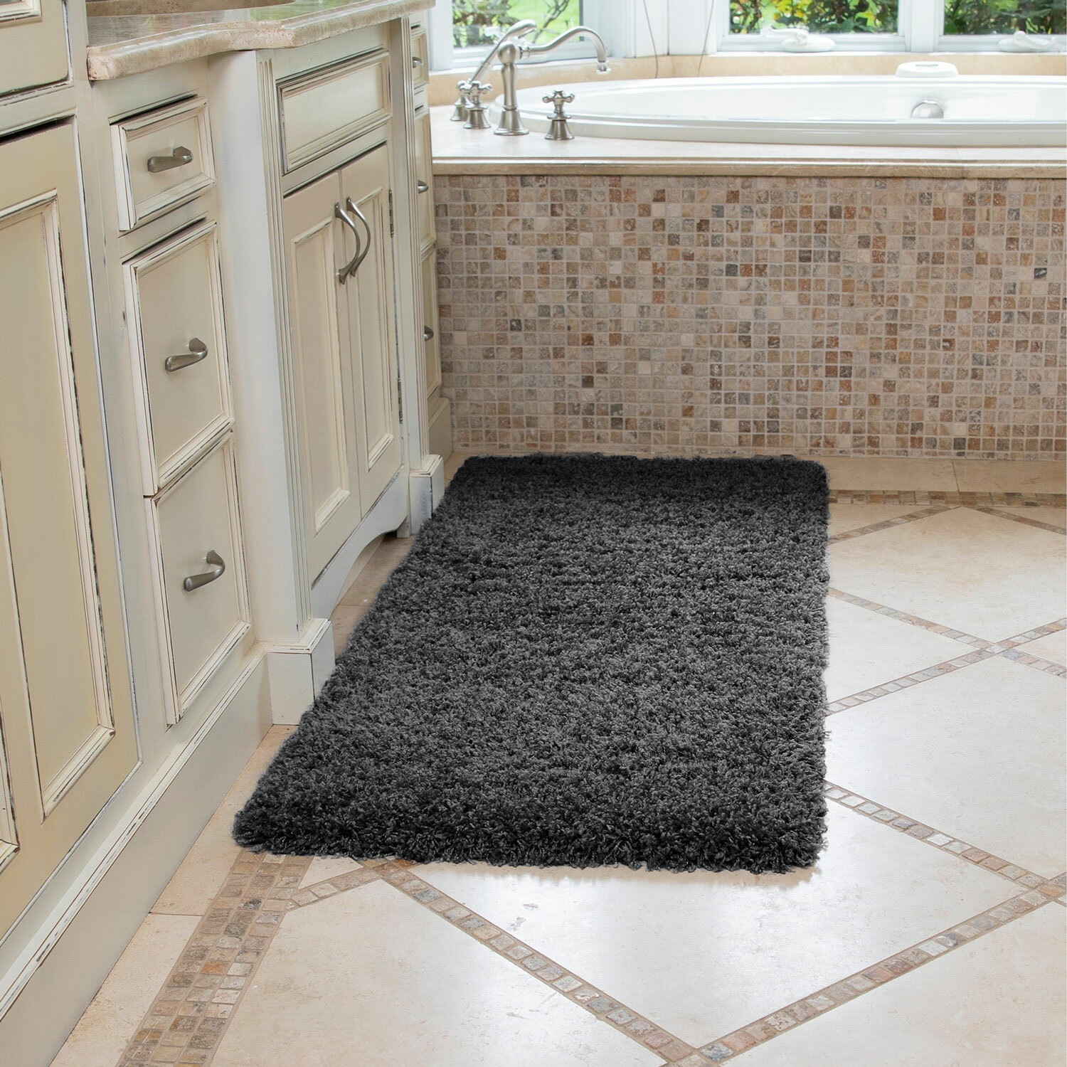 Large Washable Bath Mat Soft Thick Shaggy Rugs Runners For Bathroom